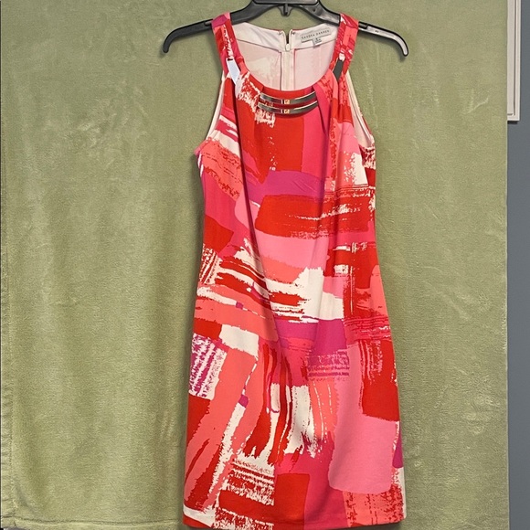 Sandra Darren RedPink Abstract Dress - Picture 1 of 2